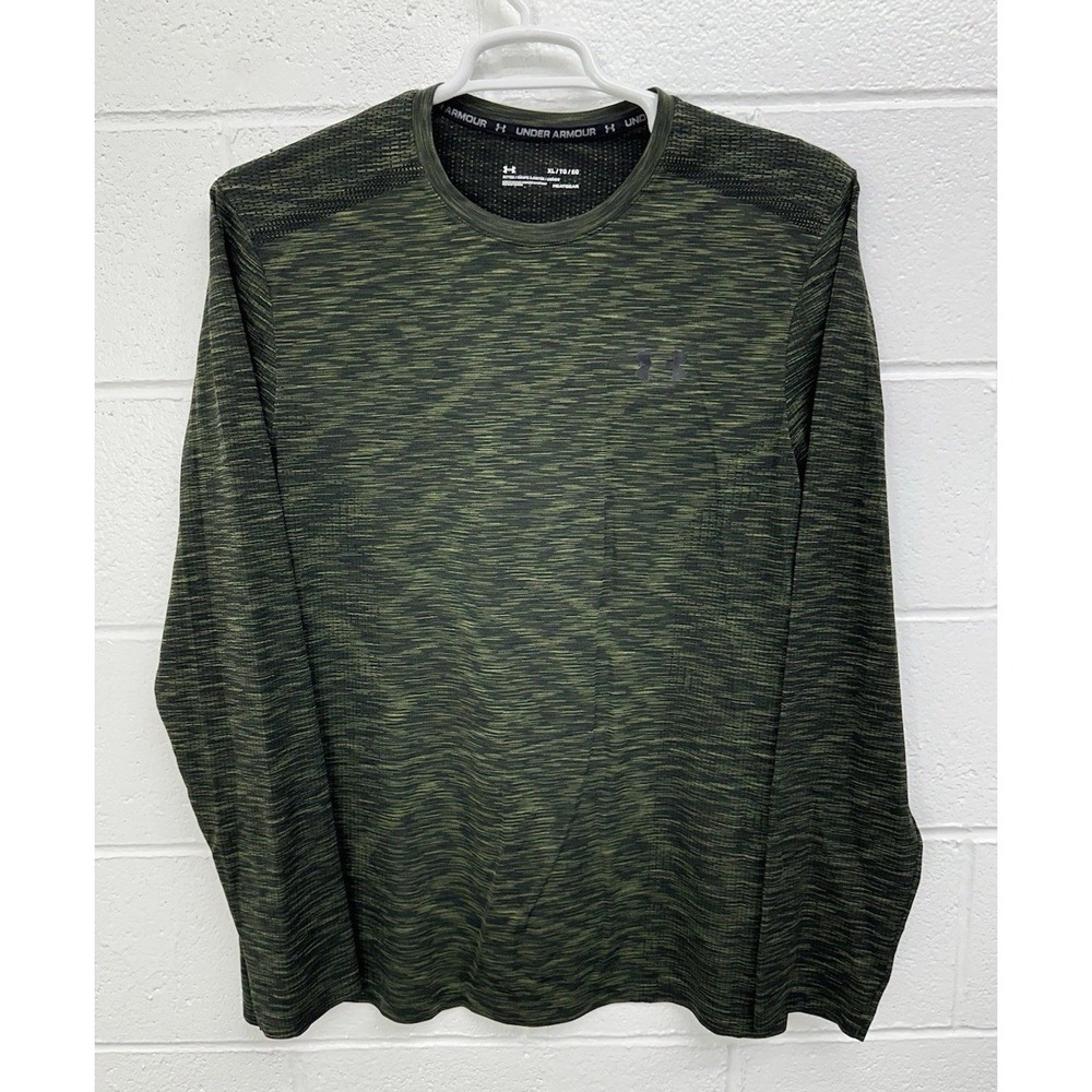 Under Armour Long Sleeve Shirt Green Heathered Fitted / Men's XL